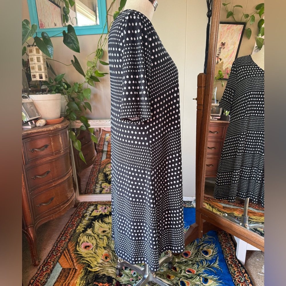 Chicos Polka Dot X Back T Shirt Dress Black White Short Sleeve Womens XL/16 - Picture 6 of 9